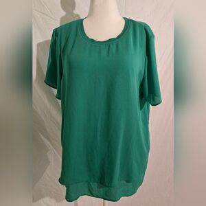 Kelly Green Wrinkle Free Women's Top